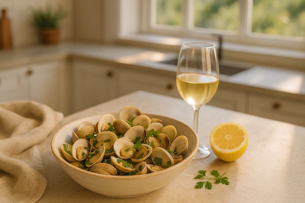 Clams with white wine